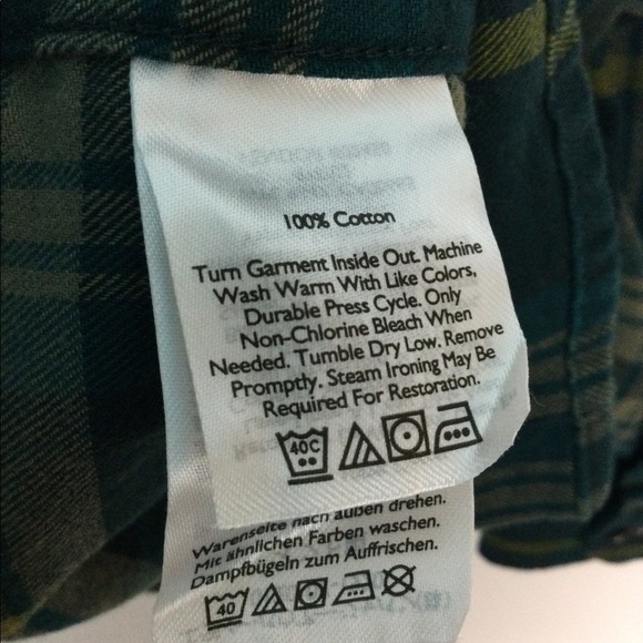 Men’s Eddie Bauer Small 34 - 36 Flannel Shirt Button Green Olive Long Sleeve NWT - Picture 9 of 12